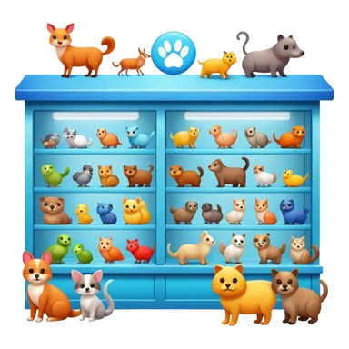 pet shop store with animals sticker