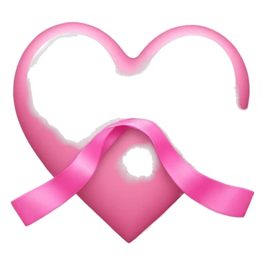 Light pink heart with pink ribbon sticker