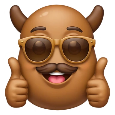 Poop emoji with sunglasses and two thumbs up sticker