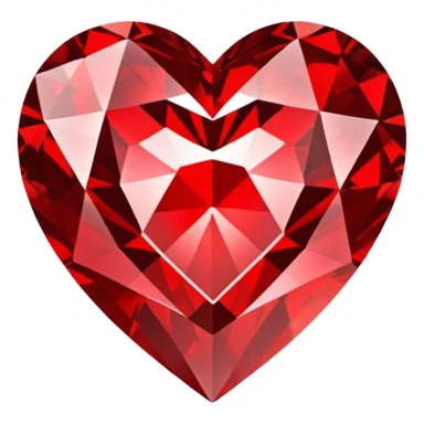 red diamond in the shape of a heart sticker