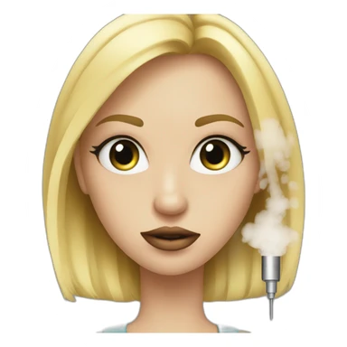 blonde girl with vape addiction and eyelashes falling out sticker