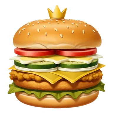 chicken sandwich with pickles and mayo on a seedless bun sticker