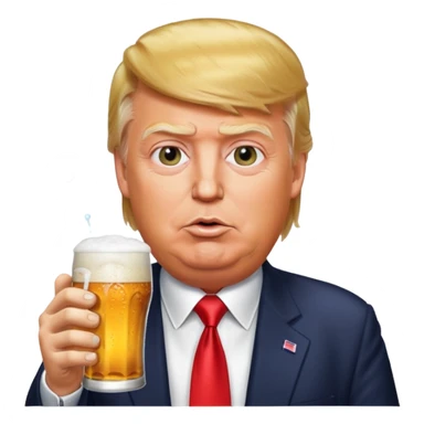 Donald trump drinking a beer sticker