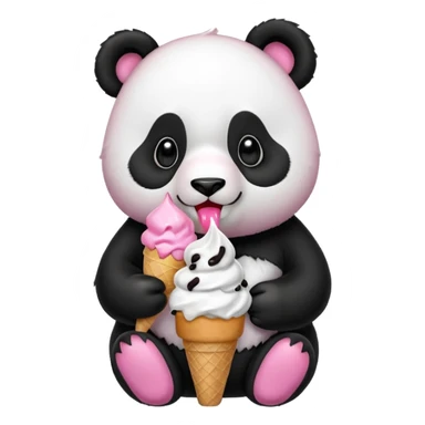 Panda eating ice cream sticker
