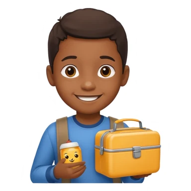 black child with lunchbox sticker