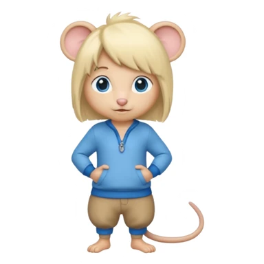 Rat with a blonde wig and blue eyes sticker