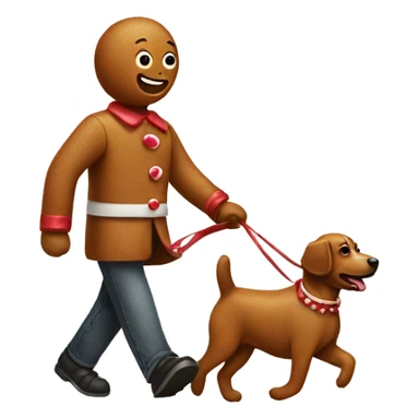 gingerbread man walking a dog sticker