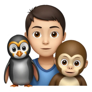 Penguin et singe a un enfant qui a 20 sticker