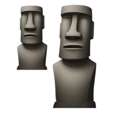 moai statue respect pose sticker