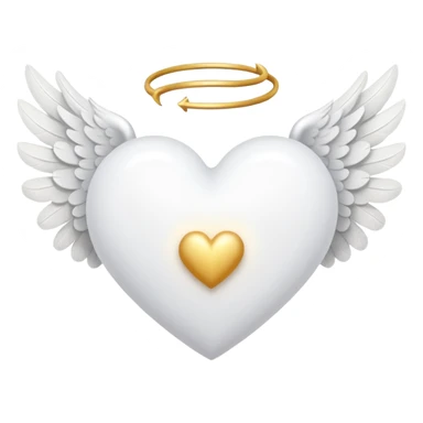 white heart with angel wings sticker