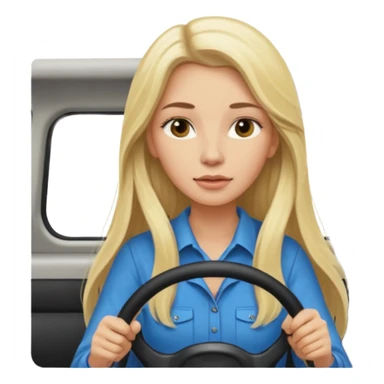 blonde long haired woman minibus driver sticker