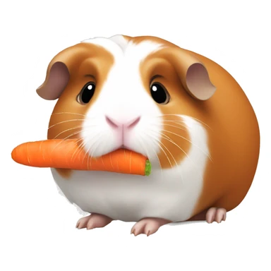 guinea pig eating carrot sticker