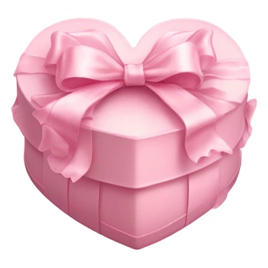 frilly pastel pink heart-shaped box of chocolates with a bow sticker