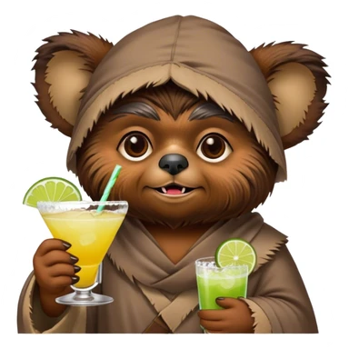 Ewok drinking a margarita sticker