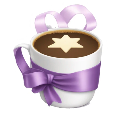 Cute Christmas coffe cup with a lilac ribbon sticker
