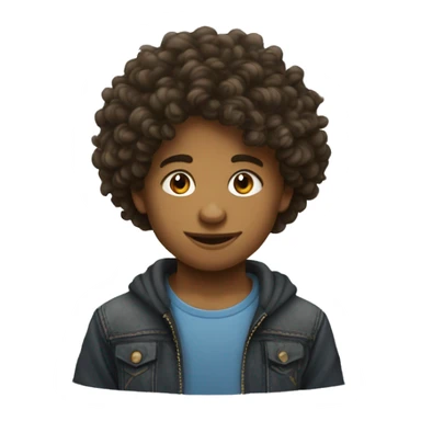enfant garçon métisse cheveux bouclés sticker