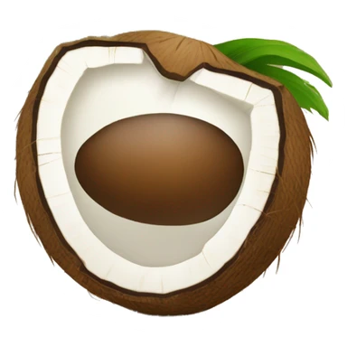 gree and brown tear shape coconut sticker