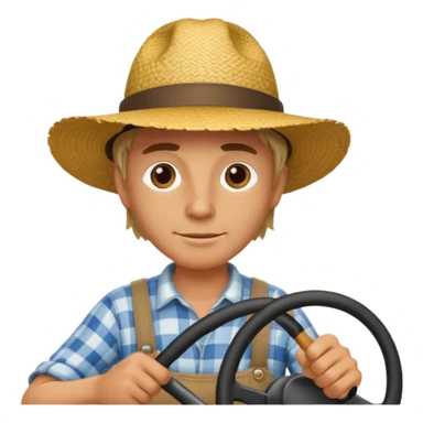 GRANJERO MANEJANDO AUTO sticker