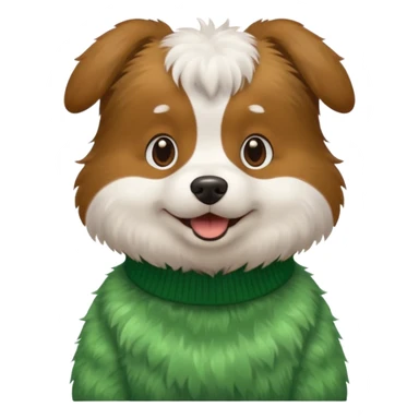 dog wear a green sweater sticker