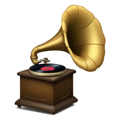 vintage gramophone stack of vintage vinyl records sticker