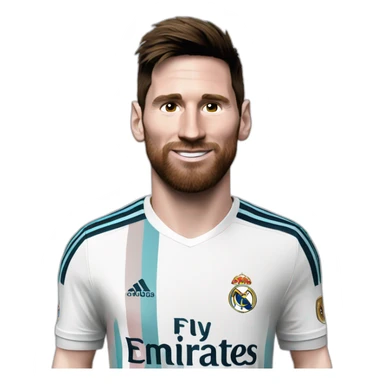 Messi avec le maillot du Real Madrid sticker