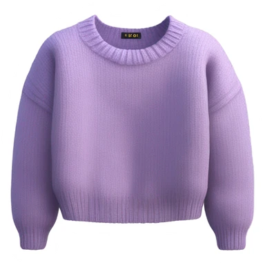 Lilac green cropped oversize wool sweater, isolated sticker