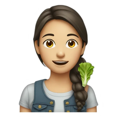 girl eat lettuce sticker