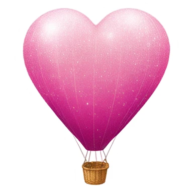 Pink Ombre Heart-Shaped air balloon with glitter  sticker