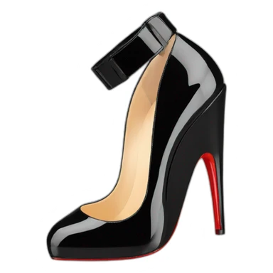 WEDGE heel LOUBOUTIN black PATENT sticker
