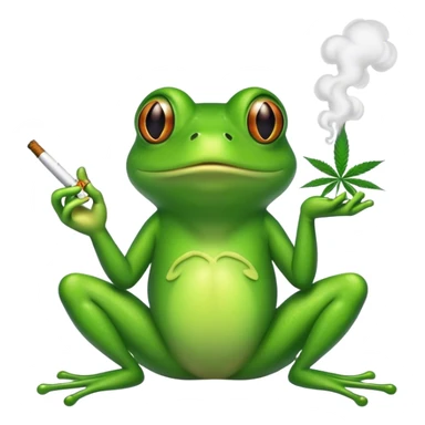 Frog smoking cannabis  sticker