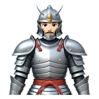 silver samurai armour sticker