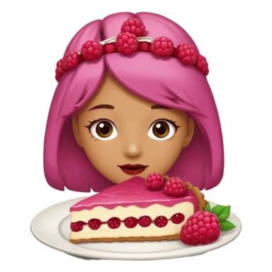 Raspberry torte human full body and legs girl with a raspberry barrette on her head sticker