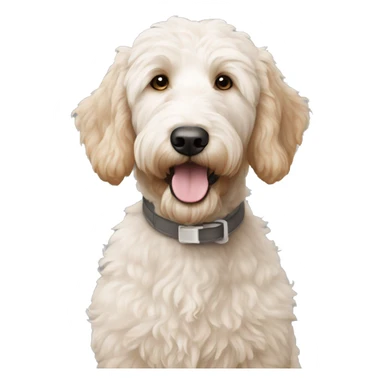 White Goldendoodle with light brown marks sticker