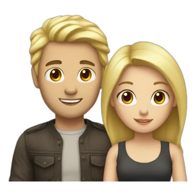 Blond man and brunette woman in love sticker