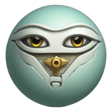 3d sphere with a cartoon Guardian skin texture with Eye of Horus sticker