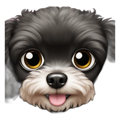 black toy poodle chihuahua small girl fluffy dog sticker