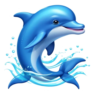 Cinematic Adorably Playful Dolphin Portrait Emoji, Bouncing joyfully through sparkling turquoise waves with a sleek, streamlined body of glossy blue skin, a wide, infectious smile, and bright, twinkling eyes that radiate pure delight, Simplified yet charmingly exuberant features, highly detailed, glowing with a radiant, bubbly aquatic glow, high shine, energetic and heartwarming, stylized with an air of whimsical ocean fun, soft glowing outline, capturing the essence of a super cute dolphin that seems ready to leap out of the screen spreading joy! sticker