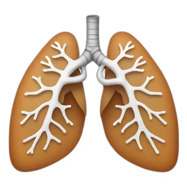 A pair of lungs with a happy face sticker