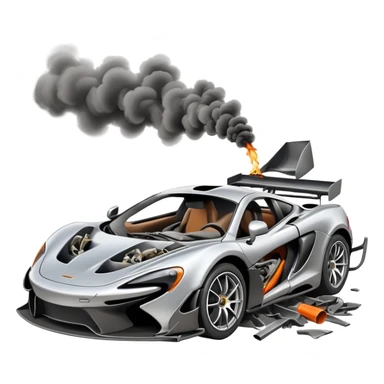 mclaren sportcar car crash sticker