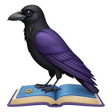 Raven on book sticker