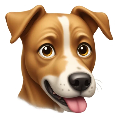 dog sticking his tongue out with big ass eyes  sticker