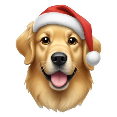 golden retriever in christmas hat sticker