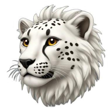 white cheetah with a black lion mane sticker