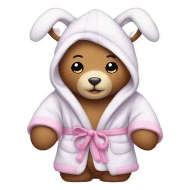 teddy bear that’s wearing a bunny dressing gown  sticker