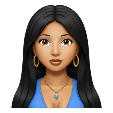 Toni Braxton with long black hair sticker