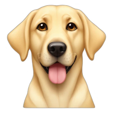 Light yellow lab half floppy ear half stand up ear  German shepherd face mutt chubby face sticker