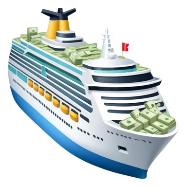 Cruise ship covered in money sticker