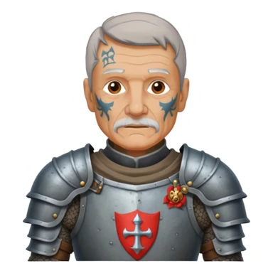 elderly tattooed knight, tattooed shoulder sticker