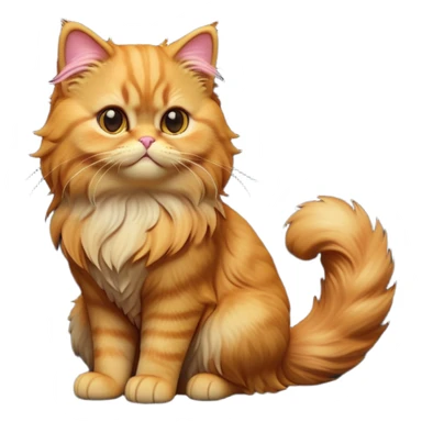 cinematic-[ginger persian cat]-realistic-full-body-sitting-emoji,-tail-curled-playfully-around-its-paws,-head-tilted-dramatically,-fluffy-[ginger]-fur,-simplified-yet-realistic-focused-features,-highly-detailed,-glowing-with-an-almost-sarcastic-glow sticker