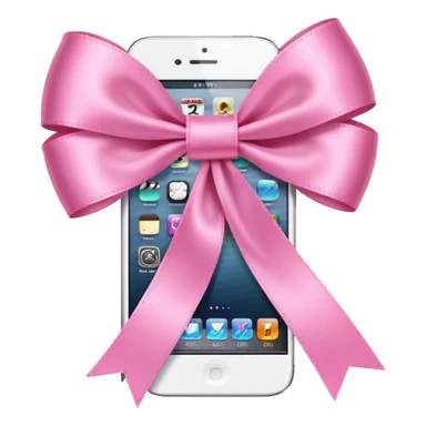 pink iphone with ribbon sticker